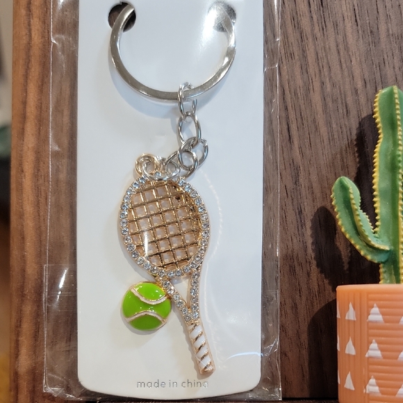 Accessories - Tennis Racket Keychain with Green Ball